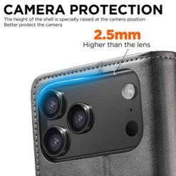 iPhone 18 Pro símaveski með kortahólfum – svart - Image 5