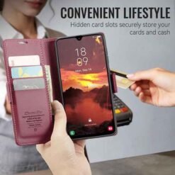 Galaxy A27 símaveski með RFID-vörn – rautt - Image 5