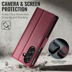 Galaxy A27 símaveski með RFID-vörn – rautt - Image 8