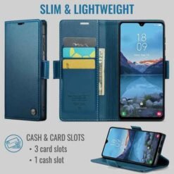 Galaxy A27 símaveski með RFID-vörn – blátt - Image 2