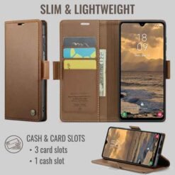 Galaxy A27 símaveski með RFID-vörn – brúnt - Image 2
