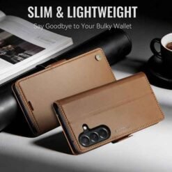 Galaxy A27 símaveski með RFID-vörn – brúnt - Image 7