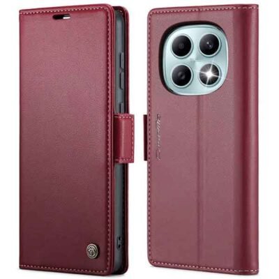 Redmi Note 15 símaveski með RFID-vörn og 3 kortahólfum - Rautt