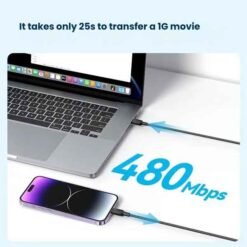 USB-C í Lightning hleðslusnúra 0,9 m – Anker MFi, svört - Image 2