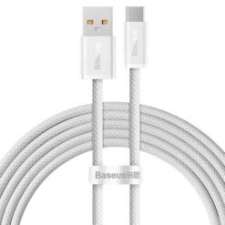 USB-A í USB-C hleðslusnúra 2 m – 100W, hvít – Baseus