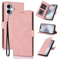 iPhone 16 bleikt símaveski með kortahólfum