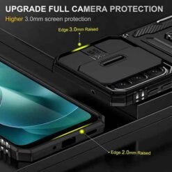 Galaxy A27 svart höggþolið hulstur með fingrahring og myndavélarhlíf - Image 3