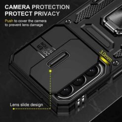 Galaxy A27 svart höggþolið hulstur með fingrahring og myndavélarhlíf - Image 5
