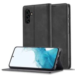 Galaxy A18 svart símaveski með kortahólfum