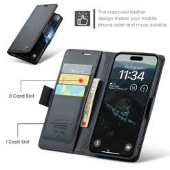 iPhone 16 símaveski með RFID vörn – svart - Image 2