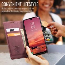 Galaxy A57 Caseme símaveski með kortahólfum - Vínrautt - Image 4