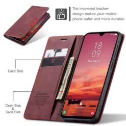 Galaxy A57 Caseme símaveski með kortahólfum - Vínrautt - Image 6