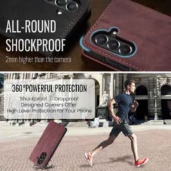Galaxy A57 Caseme símaveski með kortahólfum - Vínrautt - Image 9