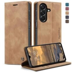 Galaxy A27 Caseme símaveski með kortahólfum - brúnt