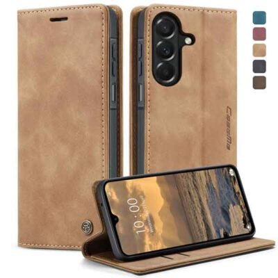 Galaxy A27 Caseme símaveski með kortahólfum - brúnt