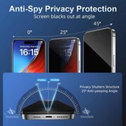 iPhone Fold ytri skjár njósnavörn – hert gler - Image 9