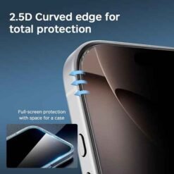iPhone Fold ytri skjár njósnavörn – hert gler - Image 6