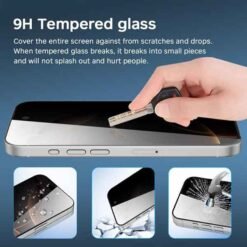 iPhone Fold ytri skjár njósnavörn – hert gler - Image 5