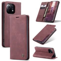 Xiaomi Mi 11 símaveski með 2 kortahólfum - Vínrautt