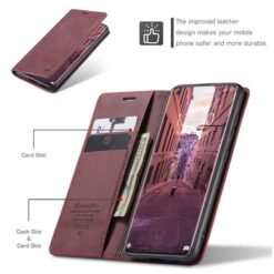 Xiaomi Mi 11 símaveski með 2 kortahólfum - Vínrautt - Image 5