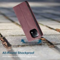 Xiaomi Mi 11 símaveski með 2 kortahólfum - Vínrautt - Image 7