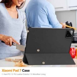 Xiaomi Pad 7 / 7 Pro þríbrjótanlegt hulstur með standi – svart - Image 3