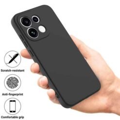 Oppo Reno 16F / 16FS sílikonhulstur með úlnliðsól - Svart - Image 2