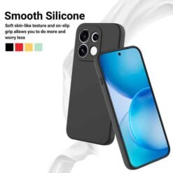 Oppo Reno 16F / 16FS sílikonhulstur með úlnliðsól - Svart - Image 3