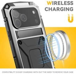 iPhone 18 Pro svart Full Armor símahulstur með skjávörn og MagSafe - Image 7