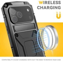 iPhone 18 Pro Max svart Full Armor símahulstur með skjávörn og MagSafe - Image 7