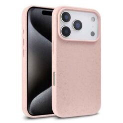 iPhone 18 Pro Max símahulstur úr hveitistráum og TPU – bleikt