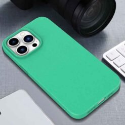 iPhone 18 Pro Max símahulstur úr hveitistráum og TPU – svart - Image 4