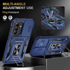 Galaxy A27 blátt höggþolið hulstur með fingrahring og myndavélarhlíf - Image 4