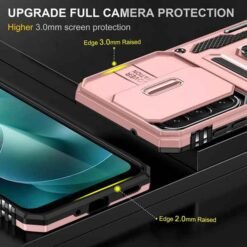 Galaxy A27 bleikt höggþolið hulstur með fingrahring og myndavélarhlíf - Image 3