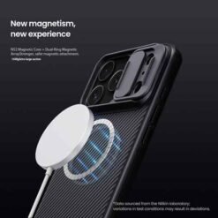 iPhone 17 Pro Max NILLKIN MagSafe símahulstur með myndavélarloku – svart - Image 3