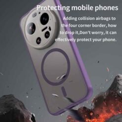 Xiaomi 17 Ultra MagSafe hulstur MagSafe símahulstur úr TPU og akríl - Svart - Image 4