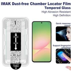 Galaxy A57 imak skjávörn úr hertu gleri með ásetningarramma - Image 2