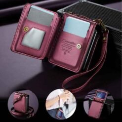 Galaxy Z Flip7 CaseMe símaveski með RFID-vörn – rautt - Image 3