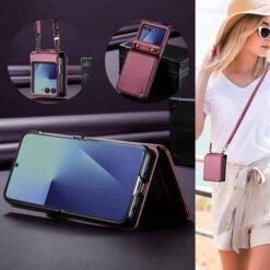 Galaxy Z Flip7 CaseMe símaveski með RFID-vörn – rautt - Image 6