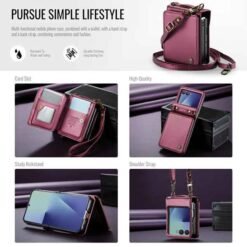 Galaxy Z Flip7 CaseMe símaveski með RFID-vörn – rautt - Image 8