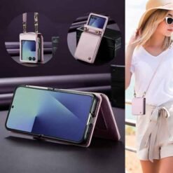 Galaxy Z Flip7 CaseMe símaveski með RFID-vörn – bleikt - Image 4
