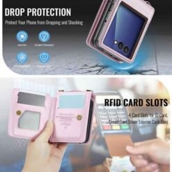 Galaxy Z Flip7 CaseMe símaveski með RFID-vörn – bleikt - Image 5