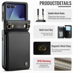 Galaxy Z Flip8 CaseMe símaveski með RFID-vörn – svart - Image 2