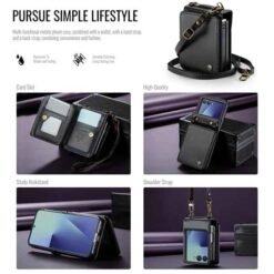 Galaxy Z Flip8 CaseMe símaveski með RFID-vörn – svart - Image 6
