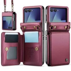 Galaxy Z Flip8 CaseMe símaveski með RFID-vörn – rautt