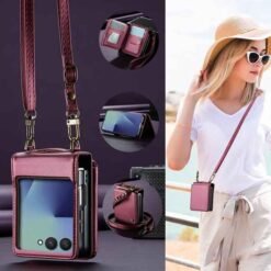 Galaxy Z Flip8 CaseMe símaveski með RFID-vörn – rautt - Image 4