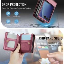 Galaxy Z Flip8 CaseMe símaveski með RFID-vörn – rautt - Image 5