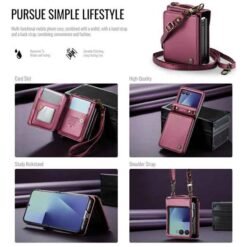 Galaxy Z Flip8 CaseMe símaveski með RFID-vörn – rautt - Image 6