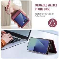 Galaxy Z Flip8 CaseMe símaveski með RFID-vörn – rautt - Image 7