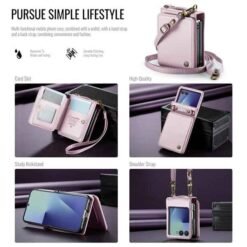 Galaxy Z Flip8 CaseMe símaveski með RFID-vörn – bleikt - Image 6